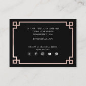 Zwart-Roos Gold Roze Griekse sociale media Visitekaartje (Achterkant)