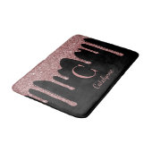 Zwart Roos Gold Sparkle Driving Glitter Monogram Badmat (Gekanteld)