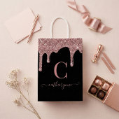 Zwart Roos Gold Sparkle Driving Glitter Monogram Medium Cadeauzakje