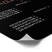 Zwart Roos Gold Sparkle Driving Glitter Price Lis Poster (Hoek)