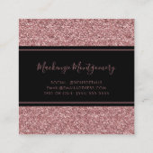 Zwart Roos Gold Sparkle Glitter drukt luxe op Vierkante Visitekaartje (Achterkant)