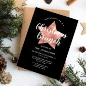 Zwart Roos Gold Star Kerstbrunch Kaart