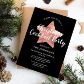 Zwart Roos Gold Star Kerstmis Cocktail Party Kaart