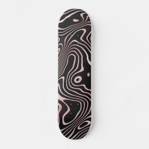 Zwart Roos Gold-vloeistofdrager Abstract ontwerp Persoonlijk Skateboard