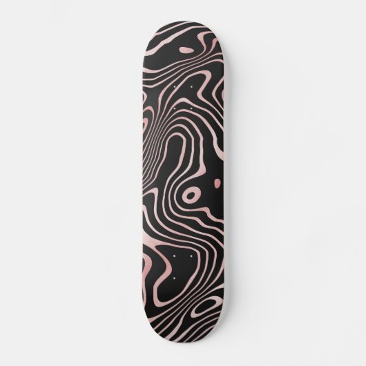 Zwart Roos Gold-vloeistofdrager Abstract ontwerp Persoonlijk Skateboard (Voorkant)