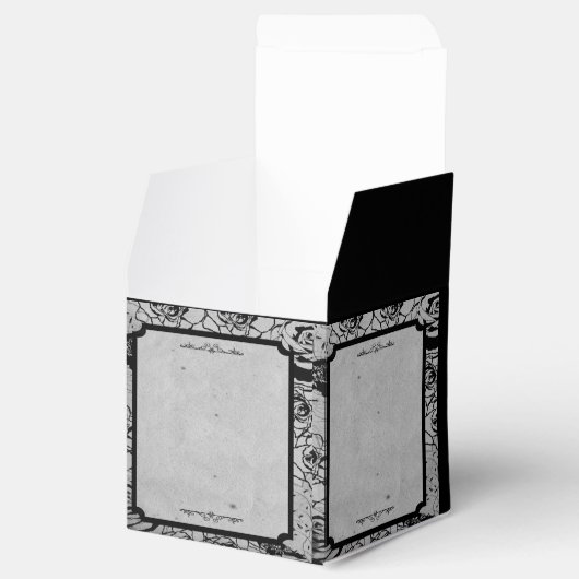 Zwart Roos Gotisch Lijst Bruiloft Favor Box Bedankdoosjes (Geopend)