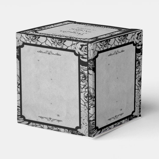 Zwart Roos Gotisch Lijst Bruiloft Favor Box Bedankdoosjes (Achterkant)