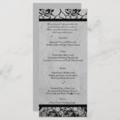 Zwart Roos Gotisch Lijst Bruiloft Menu (Voorkant / Achterkant)