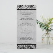 Zwart Roos Gotisch Lijst Bruiloft Menu (Staand voorkant)