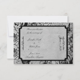 Zwart Roos Gotisch Lijst Bruiloft Save the Date