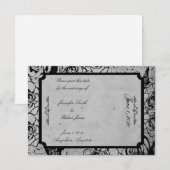 Zwart Roos Gotisch Lijst Bruiloft Save the Date (Voorkant / Achterkant)