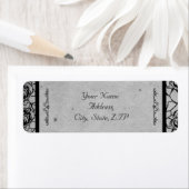 Zwart Roos Gotisch Lijst Retouradres Etiket (Insitu)