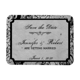 Zwart Roos Gotisch Lijst Save the Date Magneet
