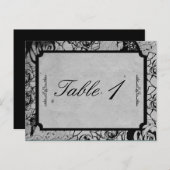 Zwart Roos Gotisch Lijst Trouwtafel nummer Briefkaart (Voorkant / Achterkant)