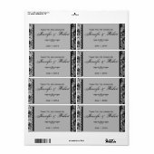 Zwart Roos Gotisch Lijst Waterflesetiket Etiket (Full Sheet)