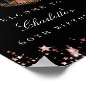 Zwart roos goud 60e foto verjaardagsfeestje welkom poster (Hoek)