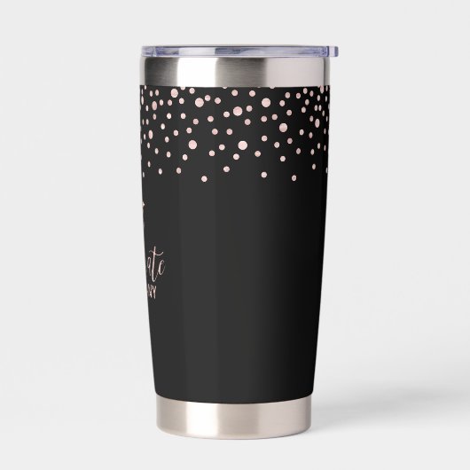 Zwart & Roos goud | Afstuderen naam Afstuderen Gif Geïsoleerde Drinkbeker (Links)