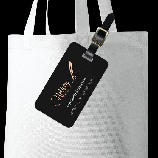 Zwart roos goud bagagelabel