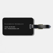 Zwart roos goud bagagelabel (Achterkant horizontaal)