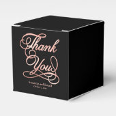 Zwart & Roos Goud Bedankt Calligraphy Wedding Bedankdoosjes (Voorkant Zijde)