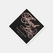 Zwart & Roos Goud Bedankt Calligraphy Wedding Servet (Hoek)