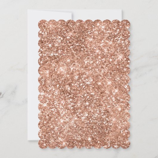 Zwart Roos Goud Blush Roze Glam Glitter Kaart (Achterkant)