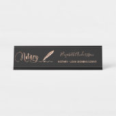 Zwart roos goud bureau naambordje (Voorkant)