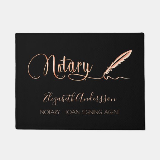 Zwart roos goud deurmat (Voorkant)