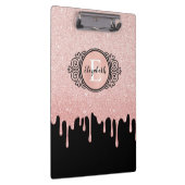 Zwart Roos Goud Druppelende Glitter Artiest Klembord (Rechts)
