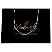 Zwart & Roos Goud Gepersonaliseerde Bruiloft Party Groot Cadeauzakje (Voorkant)