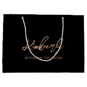 Zwart & Roos Goud Gepersonaliseerde Bruiloft Party Groot Cadeauzakje (Achterkant)