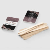 Zwart Roos Goud Glitter Bloemen Huwelijksprogramma Handwaaier (Niet-gemonteerd)