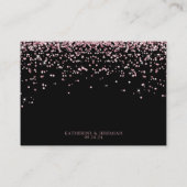 Zwart Roos Goud Glitter Bruiloft Accommodaties Informatiekaartje (Achterkant)