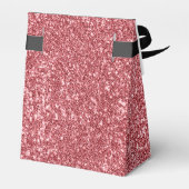 Zwart & Roos Goud Glitter Chic Dank je bruiloft Bedankdoosjes (Achterkant)