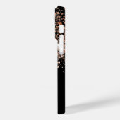 Zwart roos goud glitter monogram naam Case-Mate iPhone case (Achterkant / Links)