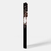 Zwart roos goud glitter monogram naam Case-Mate iPhone case (Achterkant / Rechts)