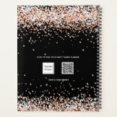 Zwart roos goud glitter naam afspraak 2026 planner (Achterkant)