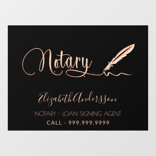 Zwart roos goud raamsticker (Vel)