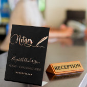 Zwart roos goud reclamebord met voetstuk