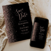 Zwart Roos Goud Save the Date Aankondiging