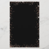 Zwart roos goud sprankelt verjaardagswensen kaart (Achterkant)