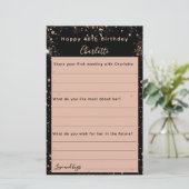 Zwart roos goud sprankelt verjaardagswensen kaart (Staand voorkant)