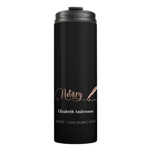 Zwart roos goud thermosbeker (Voorkant)