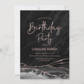 Zwart Roos Goud Verjaardag Elke Leeftijd Kaart (Voorkant)