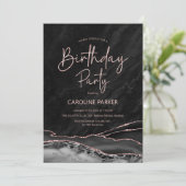 Zwart Roos Goud Verjaardag Elke Leeftijd Kaart (Staand voorkant)