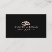 Zwart Roos Goud Verloving Trouwring Sieraden Visitekaartje (Voorkant)