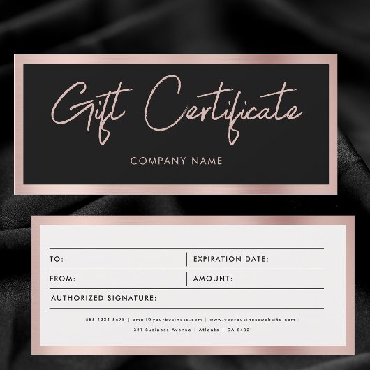 Zwart Roos Goud Zakelijk Cadeaubon