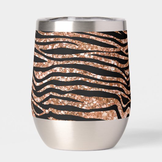 Zwart Roos Goud Zebra Glitter (Achterkant)