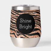 Zwart Roos Goud Zebra Glitter (Voorkant)