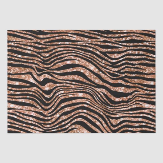 Zwart Roos Goud Zebra Glitter Tissuepapier (Voorkant)